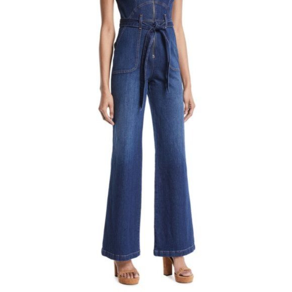 Alice Olivia Dark Blue Denim Jumpsuit US 29 - Picture 4 of 14
